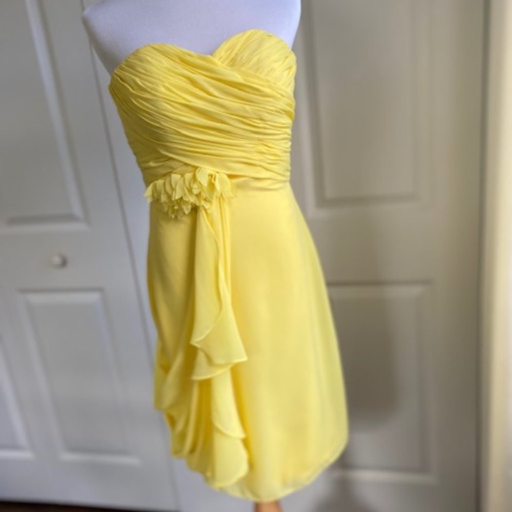 Custom Strapless Short Yellow Dress (XS)